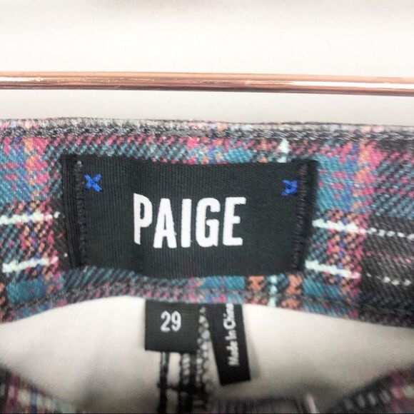 ANTHROPOLOGIE | PAIGE Hoxton High Rise Ankle Jeans Plaid NEW Women’s Size 29 (8) - Picture 9 of 13